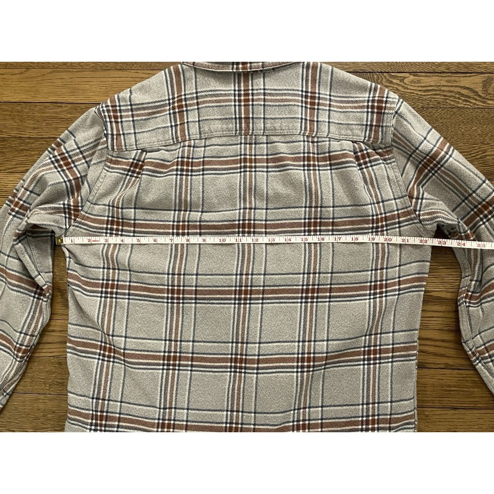 Patagonia Shirt Men Medium Long Sleeve Flannel Organic Cotton Gray Plaid - Picture 7 of 10